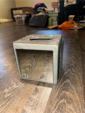 Handmade Mirrored Rhinestone Glitter Accent Tissue Box Cover